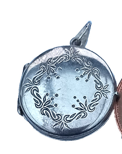 Silver locket - silver,