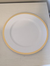 55 X reusable plastic charger plates white and gold - used once