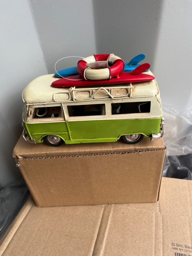 Tin vintage red volkswagen - tin,
