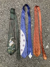 3x COLLECTIBLE VTG 1940s 1950s USA PINUP SILK NECK TIES ROCKABILLY  JIVE SWING