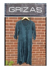 GRIZAS : Linen & Cotton Textured Woven Shirt Dress : Medium / U.K. 12