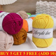 100% Acrylic Yarn 50g Double Knitting Soft Baby 100g Wool Crochet-Over 15 Shades