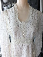 Vtg 1970s Prairie Maxie Dress
