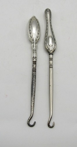 Antique sterling button hooks - antique,