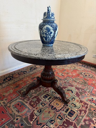 Antique french mahogany marble - french,