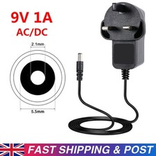9V Power Supply UK 9v Adaptor 9v Charger 9 Volt Power Supply UK 9V 1A AC/DC PLUG