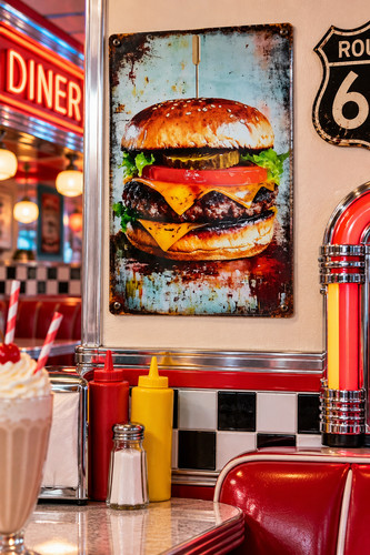 Retro american diner - american,