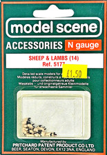 Model Scene Accessories N Gauge Ref. 5177 Set Of 14 Sheep And Lambs Scaled Model