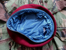 PARACHUTE REGIMENT & AIRBORNE FORCES MAROON BERET silk lined leather band 58CM M