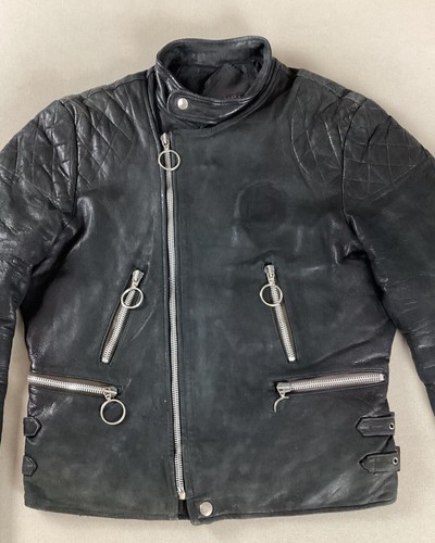 Vintage leather biker jacket - biker,