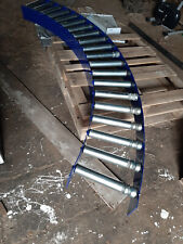 300mm WIDE 90° BEND SECTION OF 50mm DIA STEEL GRAVITY ROLLER TRACK USED