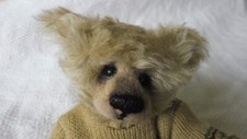 OoaK Mohair needle felted one of a kind bear by Olsen Designs Toby + jumper sale