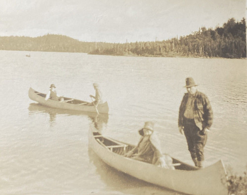 1920s men women canoes - men, boats