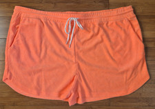 Matalan Orange towelling Holiday Shorts Tie waist Side pockets Size 20 NWOT