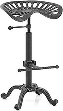 Rustic Industrial Bar Stool-Cast Iron Tractor Seat Stool-Adjustable Counter Heig