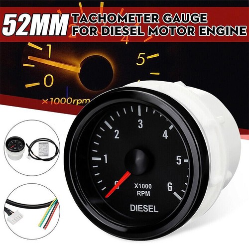 52mm 6000 rpm tachometer - 0-6000,