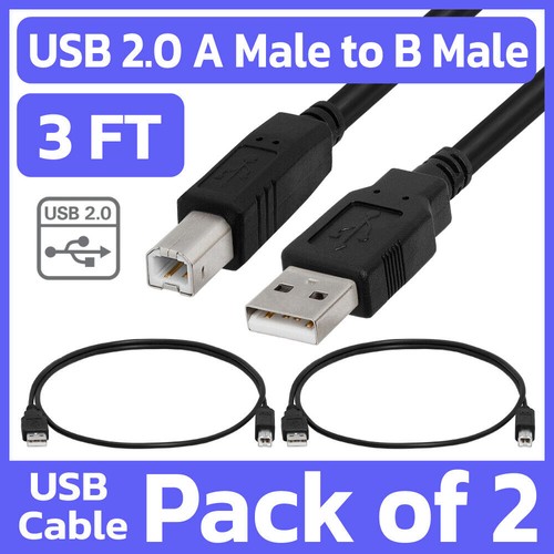 Pack printer cable 3ft usb - 2,