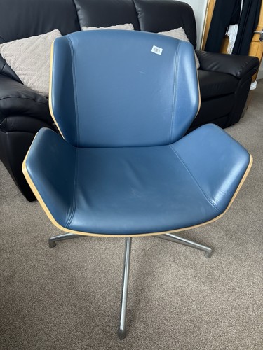 Blue leather oak - ply, swivel