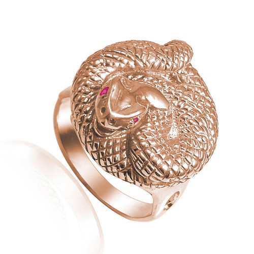 14k gold snake ruby - snake, eye