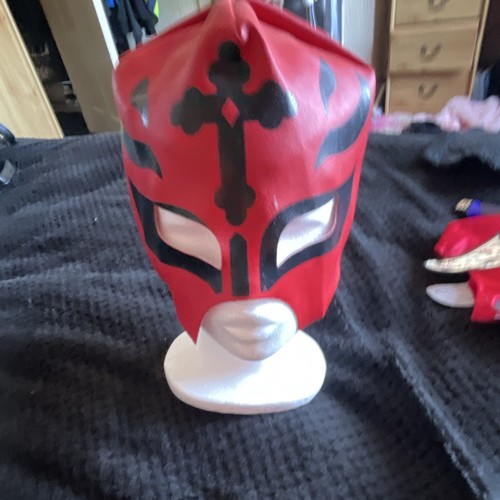 Red wrestling full face - red, mask