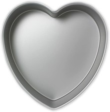 PME Anodised Aluminium Heart Cake Pan ,Silver,6 x 3-Inch Deep 6-inch 