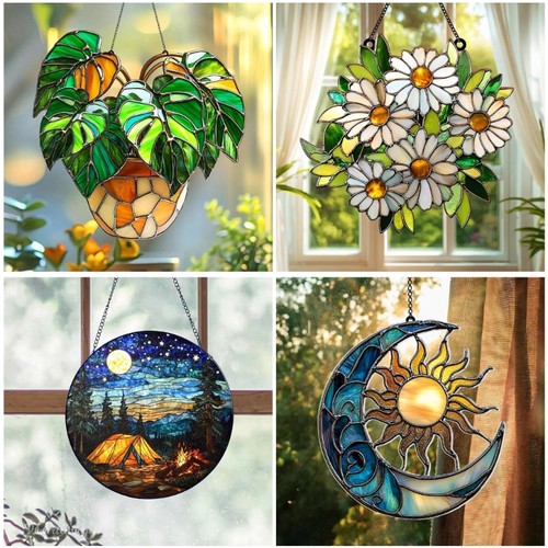 Birds sunflowers suncatchers - birds,