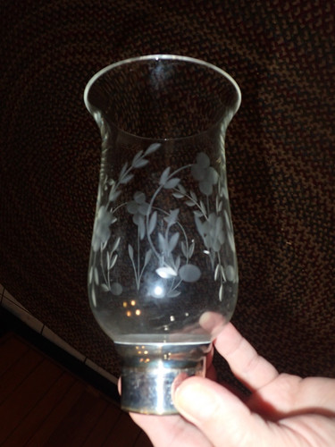 Storm lamp etched glass - ,