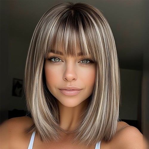 Short bob brown blonde - short,