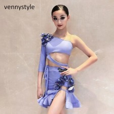 Purple  Skirt Latin Dance Competition Professional Costume Latin Dance Dress