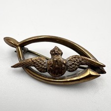 Genuine WW2 RAF Royal Air Force Pilots Sweetheart Wishbone Good Luck Badge