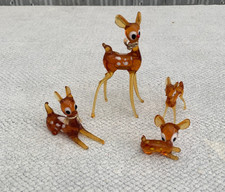 Vintage Bambi  4 Piece Deer Family,  Murano Glass