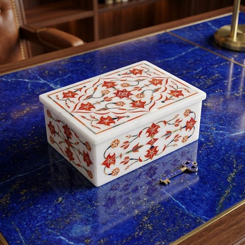 Carnelian stone inlay box - inlay, 4