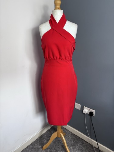 Vesper red halterneck midi - red,