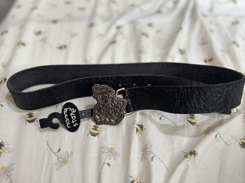 Nannystate black textured belt - black,