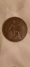 1p Coin Dated 1918 Very Rear