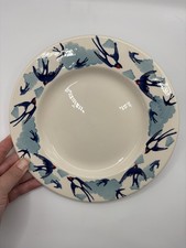 Emma Bridgewater Blue Swallows In The Clouds 8.5" Plate New Birds Spongeware