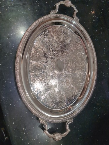 Silver plated tray cavalier - silver,