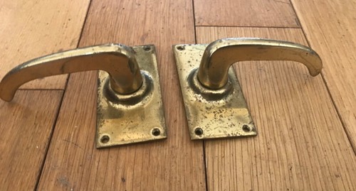 Vintage brass lever door - vintage,