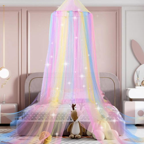 Bed canopy for girls rainbow - bed,