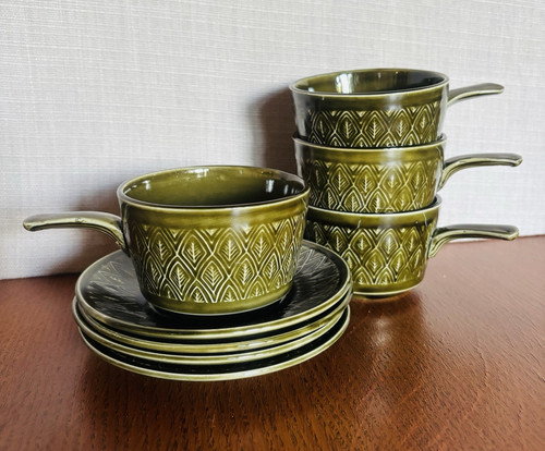 Vintage soup bowls with - vintage,