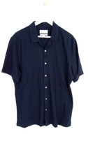Autograph Men's Luxury Knitted Fabric Shirt Navy Size XL Short Sleeve NWOT F2