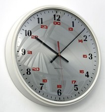 Vintage 33cm Westclox Wall Clock - Retro White Industrial Mid Century Large 24hr