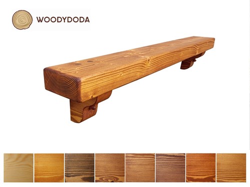 Solid pine beam mantle piece - mantle,