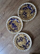 Crown Derby Gold Aves Paridise  Cobalt Blue  A1290 8.5" Plate Vintage
