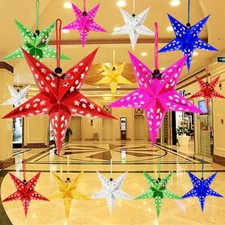 120/90/60/45/30cm Hanging Star Party Paper Lamp Shade Lantern Christmas Decor UK