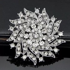 2.5"  SILVER TONE LARGE FLOWER