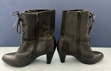 M&S Footglove Victorian Style Lace Up Ankle Boots Black Size 5