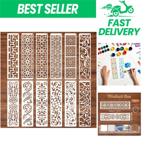Mwoot flower border stencils - border,