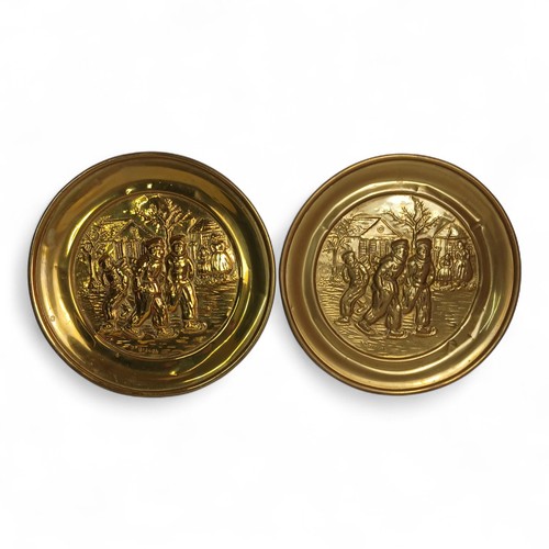 Pair vintage brass wall - of,