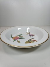 Royal Worcester Evesham Vale Serving Salad, Pasta Bowl Fluted Gold Edge 22cm